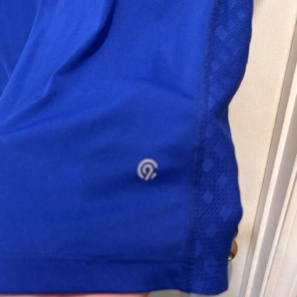 C9 by Champion Womens Duo Dry Back Cut Out Hi Lo Blue Shirt Size XL Sheer Panels - Picture 2 of 4